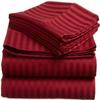 3-Piece Zipper Closure Duvet Cover Set (1 Duvet Cover & 2 Pillowcase) Cotton Ultra Soft - 54" x 80" Single, Burgundy Stripe view 1