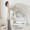 3-Piece Zipper Closure Duvet Cover Set (1 Duvet Cover & 2 Pillowcase) Cotton Ultra Soft - 98" x 108" Super King, Light Grey Stripe view 3
