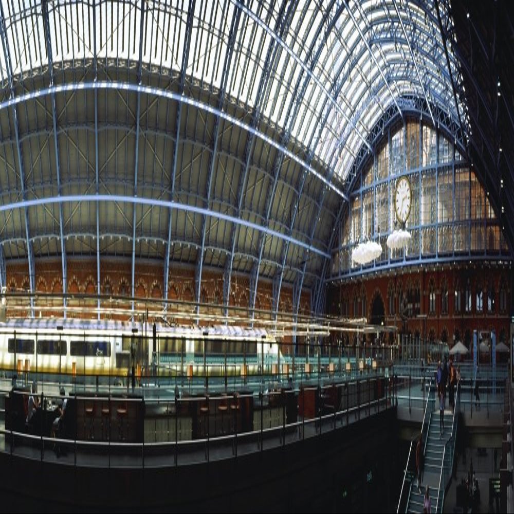 Posterazzi PPI151426S Interiors of a Railroad St Pancras Railway Station Somers Town London England Poster Print, 27 x 9