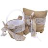 Patty Both Bowknot Ring Bearer Pillow and Rustic Wedding Flower Girl Basket Set 7 x 7 inches view 1