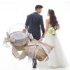 Patty Both Bowknot Ring Bearer Pillow and Rustic Wedding Flower Girl Basket Set 7 x 7 inches view 3