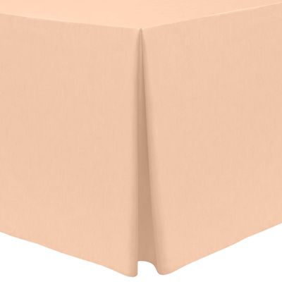 Ultimate Textile -2 Pack- Shantung - Majestic 4 ft. Fitted Tablecloth - Fits 24 x 48-Inch Rectangular Tables, Ice Peach Blush