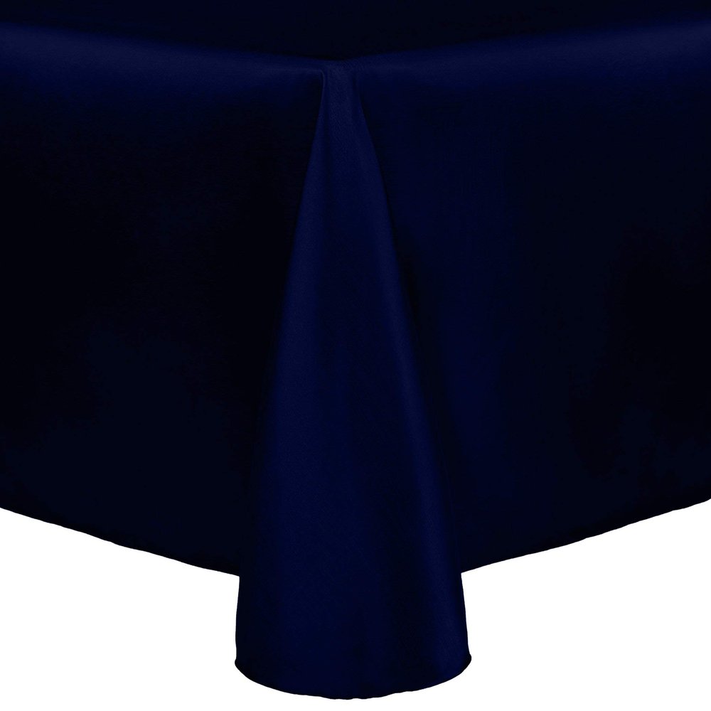 Ultimate Textile -10 Pack- Reversible Shantung Satin - Majestic 70 x 104-Inch Oval Tablecloth, Deep Royal Indigo