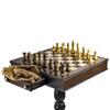 Timeless Handcrafted Walnut Finish Italian Musical Pedestal Chessboard - Many Songs to Choose - Pomp & Circumstance view 2