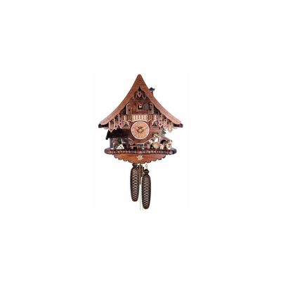 13" River City Clocks Eight Day Mechanical Cuckoo Clock Chalet with Beer Drinker