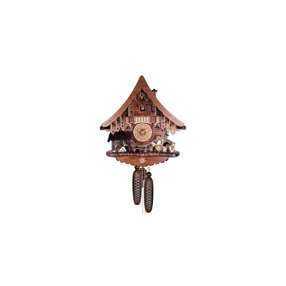 13" River City Clocks Eight Day Mechanical Cuckoo Clock Chalet with Beer Drinker