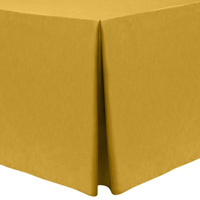 Ultimate Textile -2 Pack- Shantung - Majestic 4 ft. Fitted Tablecloth - Fits 24 x 48-Inch Rectangular Tables, Goldenrod