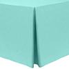 Ultimate Textile -2 Pack- Shantung - Majestic 4 ft. Fitted Tablecloth - Fits 24 x 48-Inch Rectangular Tables, Aqua Blue view 1