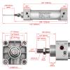Heschen Tie-Rod Pneumatic Air Cylinder, SC 32-75, 32mm Bore, 75mm Stroke, PT 1/8 Port, Double Acting, Adjustable Cushion, Self-Lubricating Actuator for Industrial & Woodworking view 2