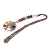 Jovivi Antique Copper Metal Bookmark Beading Bookmarks with Handmade 7 Chakra Healing Crystals Tree of Life Tumbled Gemstones and Round Beads view 3