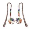 Jovivi Antique Copper Metal Bookmark Beading Bookmarks with Handmade 7 Chakra Healing Crystals Tree of Life Tumbled Gemstones and Round Beads view 4