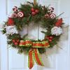 House2Impress Whimsical Santa Christmas Garland Wreath - 22 in - Electric Lights - Lolipop Embellishments - Non-breakable Ornaments view 1