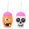 Lulu's Online Shop Halloween Plastic Cups With Lids and Straws - Pumpkin - Skeleton - Dracula Vampire - Frankenstein - Set of 4-16 oz view 3