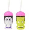 Lulu's Online Shop Halloween Plastic Cups With Lids and Straws - Pumpkin - Skeleton - Dracula Vampire - Frankenstein - Set of 4-16 oz view 4