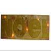 AMISH WARES Large Noel Lighted Canvas Wall Picture with Gold Glitter. 3 Angels in The Back Playing Music to Put The Christ Child to Sleep view 1
