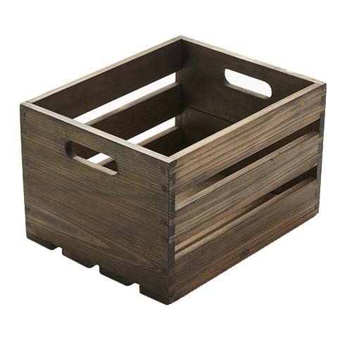 American Metalcraft WTV10 Rectangular Bread Basket Crate, Wood