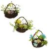 BestPysanky Set of 3 Easter Baskets with Eggs and Spring Flowers view 2