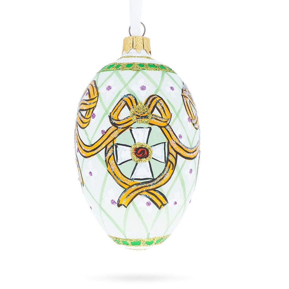 1916 Order of St George Royal Glass Egg Ornament 4 Inches