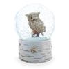 Owl Perched on Tree Branch Musical Water Snow Globe view 3