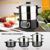 Secura Electric Food Steamer, Vegetable Double Tiered Stackable Baskets with Timer 1200W Fast Heating Stainless Steel Digital Steamer 8.5 Quart view 2