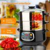 Secura Electric Food Steamer, Vegetable Double Tiered Stackable Baskets with Timer 1200W Fast Heating Stainless Steel Digital Steamer 8.5 Quart view 4