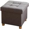 BRIAN & DANY 15 Inches Ottoman with Storage, Square Small Storage Ottoman Foot Rest with Legs, Ottomans Foot Stool for Dorm, Living Room, Entryway (Gray) view 1