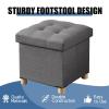 BRIAN & DANY 15 Inches Ottoman with Storage, Square Small Storage Ottoman Foot Rest with Legs, Ottomans Foot Stool for Dorm, Living Room, Entryway (Gray) view 3