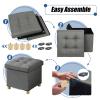 BRIAN & DANY 15 Inches Ottoman with Storage, Square Small Storage Ottoman Foot Rest with Legs, Ottomans Foot Stool for Dorm, Living Room, Entryway (Gray) view 4
