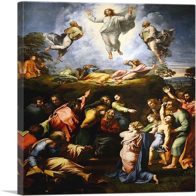 ARTCANVAS The Transfiguration 1520 Canvas Art Print Stretched Framed Painting Picture Poster Giclee Wall Decor by Raphael - 40" x 26" (0.75" Deep)