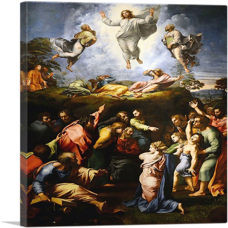 ARTCANVAS The Transfiguration 1520 Canvas Art Print Stretched Framed Painting Picture Poster Giclee Wall Decor by Raphael - 40" x 26" (0.75" Deep)