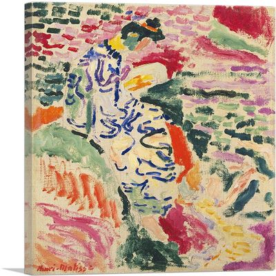 ARTCANVAS La Japonaise Woman beside the Water 1905 Canvas Art Print Stretched Framed Painting Picture Poster Giclee Wall Decor by Henri Matisse - 40" x 26" (0.75" Deep)