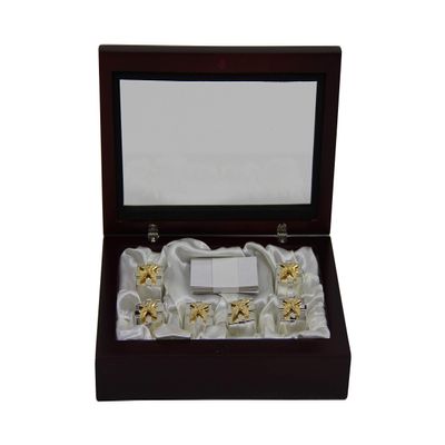 Set / 6 Gift Box Place Card Holders Silver Plate Cased