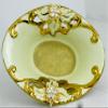 1996 Pedestal Beige Ceramic vase with Rhinestone view 2