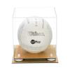 Better Display Cases Clear Acrylic Volleyball Display Case with White Riser and Wood Base (A027-CWRWF) view 2