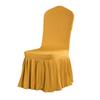 QueenBox Chair Covers Dining Room Ruffled Skirt Slipcovers Multi-Color Chair Seat Covers Gold view 1