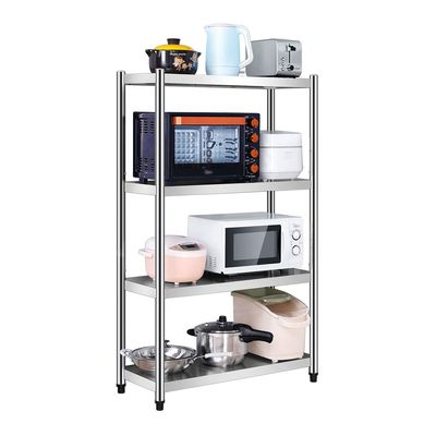 Kitchen shelf - stainless steel storage rack Floor-standing multi-layer microwave oven rack Household thickening rack (Size : 120cm)