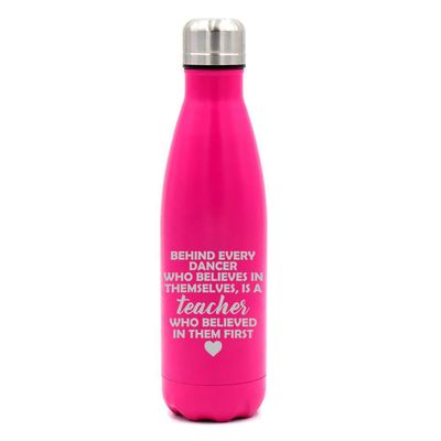 17 oz. Double Wall Vacuum Insulated Stainless Steel Water Bottle Travel Mug Cup Dance Teacher (Pink)