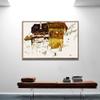 INVIN ART Framed Canvas Giclee Print Art Old Houses In Krumau by Egon Schiele Wall Art Living Room Home Office Decorations(Wood Color Slim Frame,20"x24") view 3