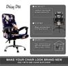 Deisy Dee Computer Office Chair Covers for Stretch Universal Rotating Chair Desk Chairs ONLY Chair Covers (Brown Flower, Medium) view 3