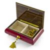 Beautiful 18 Note Red-Wine Floral Inlay Musical Jewelry Box with Lock and Key - Many Songs to Choose - Barcarolle of Hoffman view 3