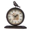 CLOCKZHJI Retro Mute Desk Clock European Style Living Room Wrought Iron Desktop Quartz Clock and Shelf Clock view 1