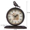 CLOCKZHJI Retro Mute Desk Clock European Style Living Room Wrought Iron Desktop Quartz Clock and Shelf Clock view 2