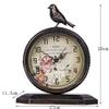CLOCKZHJI Retro Mute Desk Clock European Style Living Room Wrought Iron Desktop Quartz Clock and Shelf Clock view 2