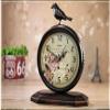 CLOCKZHJI Retro Mute Desk Clock European Style Living Room Wrought Iron Desktop Quartz Clock and Shelf Clock view 3