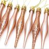 Christmas Concepts Pack of 15-8.5cm, 85mm (3.4") Droplet Baubles - Matte & Glitter Design - Christmas Ornaments (Rose Gold) view 3
