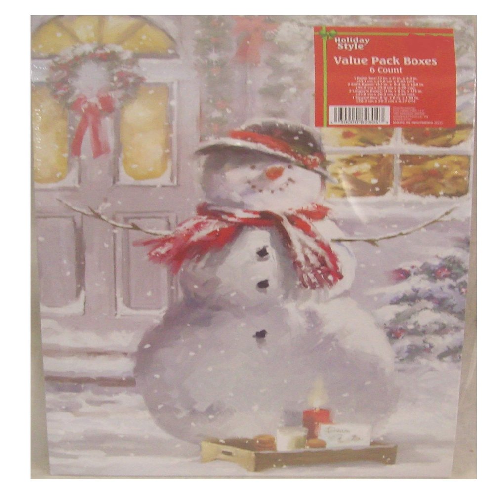 Holiday Style 12 Christmas Theme Gift Boxes Assorted Sizes Santa Leaving Presents