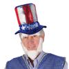 Beistle Glitz N Gleam Uncle Sam Top Hats, 2 Pack OSFM- Independence and Memorial Day Party Accessories, Patriotic Stars & Stripes Novelty Photo Booth Props, Fourth of July Festive Headwear view 2