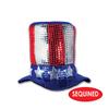 Beistle Glitz N Gleam Uncle Sam Top Hats, 2 Pack OSFM- Independence and Memorial Day Party Accessories, Patriotic Stars & Stripes Novelty Photo Booth Props, Fourth of July Festive Headwear view 4