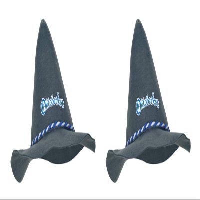 Beistle Felt Oktoberfest Peasant Hat 2 Gray Felt Alpine Style Caps with Blue and White Braided Band Oktoberfest Imprint for German Beer Festival Events and Themed Bavarian Celebrations, Adult Size