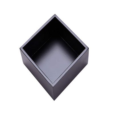 Sansnow Bamboo Organizer Box for Accessories Cosmetic Small Square Drawer Organizer Boxes, Black 4"*4"